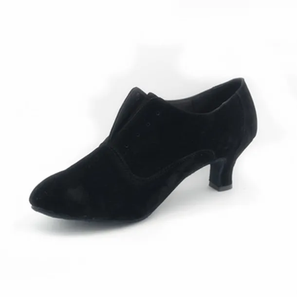 Women's Ballroom Dance Shoes Modern Dance Shoes Swing Shoes Indoor Professional ChaCha Heel Splicing Lace-up Black / Silver Black / Red Black