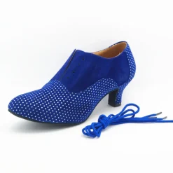 Women's Ballroom Dance Shoes Modern Dance Shoes Swing Shoes Indoor Professional ChaCha Heel Splicing Lace-up Black / Silver Black / Red Black