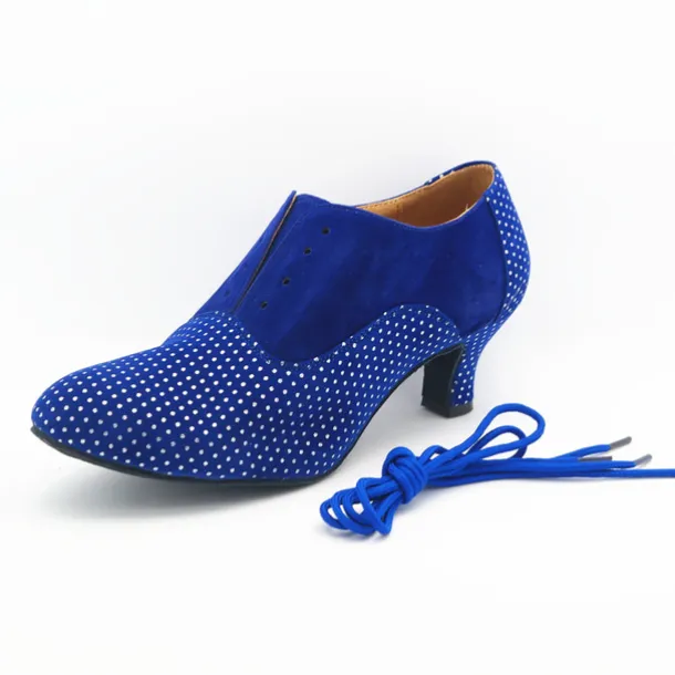 Women's Ballroom Dance Shoes Modern Dance Shoes Swing Shoes Indoor Professional ChaCha Heel Splicing Lace-up Black / Silver Black / Red Black