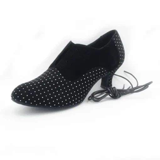 Women's Ballroom Dance Shoes Modern Dance Shoes Swing Shoes Indoor Professional ChaCha Heel Splicing Lace-up Black / Silver Black / Red Black