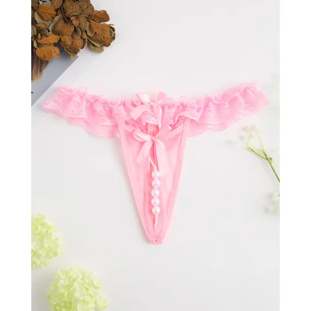 Women's Beaded Mesh Hole Sexy Jacquard G-strings & Thongs Panties Micro-elastic Mid Waist Super Sexy Lace Red Floral / Home / Apparel & Accessories Home Outfits