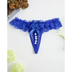 Women's Beaded Mesh Hole Sexy Jacquard G-strings & Thongs Panties Micro-elastic Mid Waist Super Sexy Lace Red Floral / Home / Apparel & Accessories Home Outfits