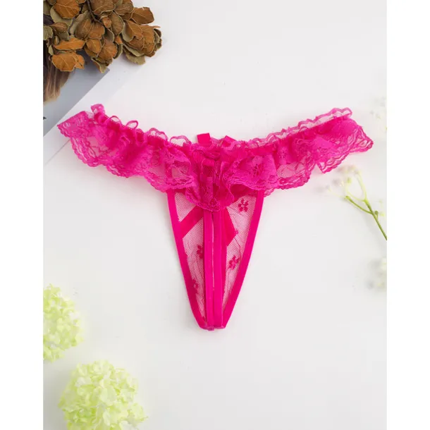 Women's Beaded Mesh Hole Sexy Jacquard G-strings & Thongs Panties Micro-elastic Mid Waist Super Sexy Lace Red Floral / Home / Apparel & Accessories Home Outfits