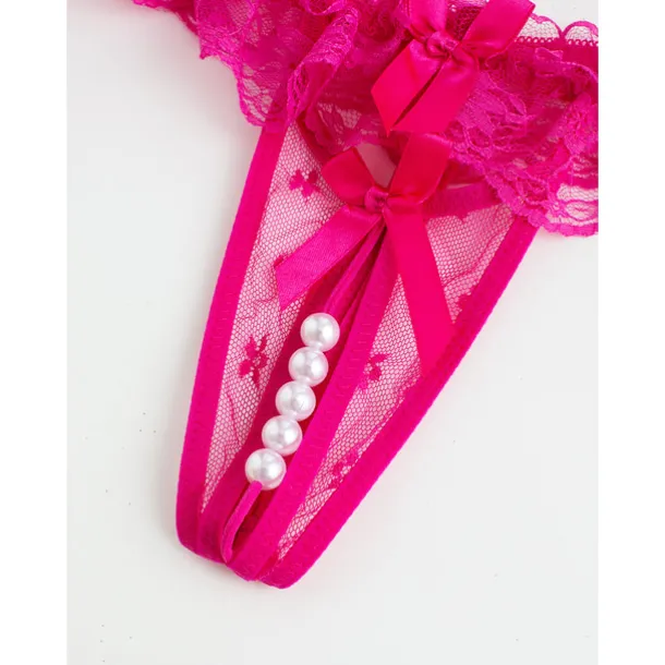 Women's Beaded Mesh Hole Sexy Jacquard G-strings & Thongs Panties Micro-elastic Mid Waist Super Sexy Lace Red Floral / Home / Apparel & Accessories Home Outfits