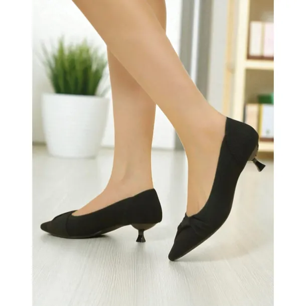 Women's Beige Mesh Pointed Toe Kitten Heels with Bow Detail - Comfortable and Stylish Low Heel Pumps for Casual and Office Wear