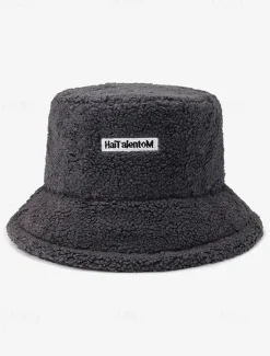 Women's Beige Sherpa Bucket Hat – Cozy Fleece Winter Hat for Casual Wear and Outdoor Activities