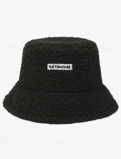 Women's Beige Sherpa Bucket Hat – Cozy Fleece Winter Hat for Casual Wear and Outdoor Activities