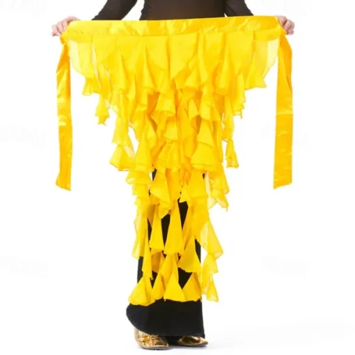 Women's Belly Dance Hip Scarf Belt Skirt Latin Dance Belt Performance Tassel Wave Skirt