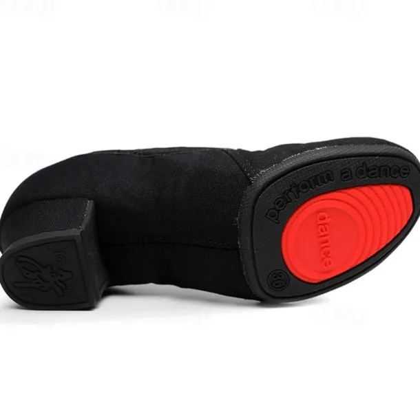 Women's Black Canvas Dance Shoes – Lightweight, Flexible Ballet Flats with Cross-Strap Design for Jazz, Ballet, and Dance Classes