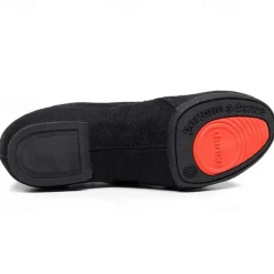 Women's Black Canvas Dance Shoes – Lightweight, Flexible Ballet Flats with Cross-Strap Design for Jazz, Ballet, and Dance Classes