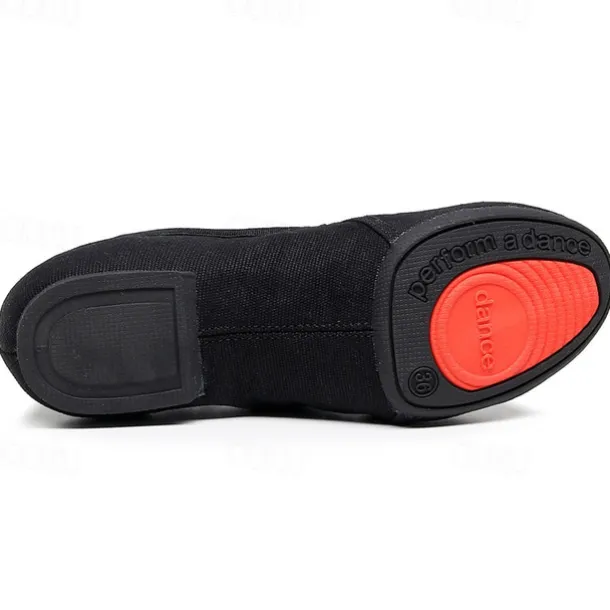 Women's Black Canvas Dance Shoes – Lightweight, Flexible Ballet Flats with Cross-Strap Design for Jazz, Ballet, and Dance Classes