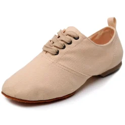 Women's Black Canvas Jazz Dance Shoes with Lace-Up Design – Comfortable and Lightweight Footwear for Jazz, Ballroom, Latin, and Social Dance