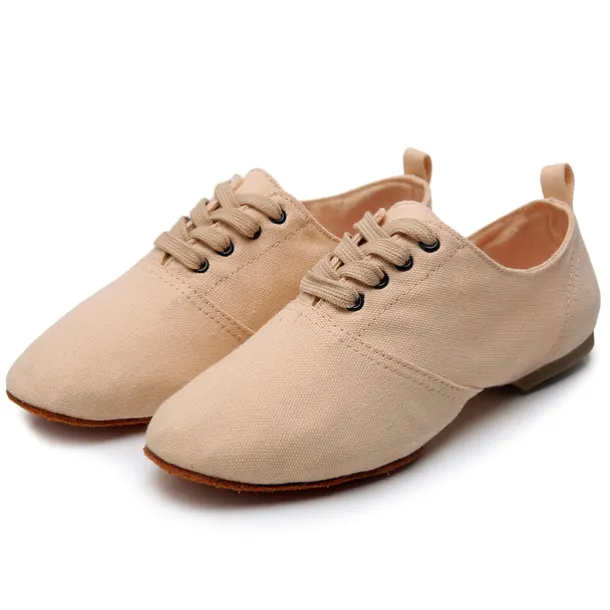 Women's Black Canvas Jazz Dance Shoes with Lace-Up Design – Comfortable and Lightweight Footwear for Jazz, Ballroom, Latin, and Social Dance