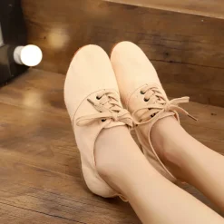 Women's Black Canvas Jazz Dance Shoes with Lace-Up Design – Comfortable and Lightweight Footwear for Jazz, Ballroom, Latin, and Social Dance