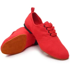 Women's Black Canvas Jazz Dance Shoes with Lace-Up Design – Comfortable and Lightweight Footwear for Jazz, Ballroom, Latin, and Social Dance