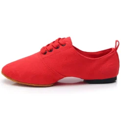 Women's Black Canvas Jazz Dance Shoes with Lace-Up Design – Comfortable and Lightweight Footwear for Jazz, Ballroom, Latin, and Social Dance