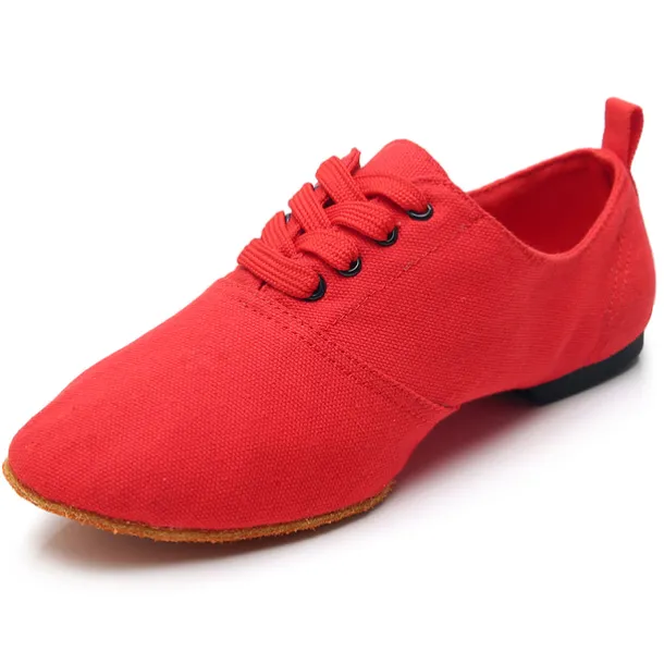 Women's Black Canvas Jazz Dance Shoes with Lace-Up Design – Comfortable and Lightweight Footwear for Jazz, Ballroom, Latin, and Social Dance