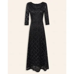 Women's Black Dress Lace Dress Little Black Black 3/4 Length Sleeve Solid Color Lace Spring & Fall Cross-Seasons Elegant Party S M L