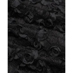 Women's Black Dress Lace Dress Little Black Black 3/4 Length Sleeve Solid Color Lace Spring & Fall Cross-Seasons Elegant Party S M L