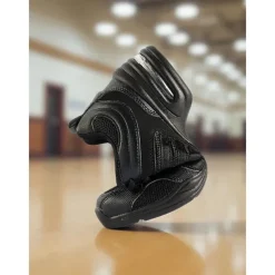 Women's Black Jazz Dance Sneakers - Lightweight Breathable Lace-Up Professional Hip-Hop Practice Shoes