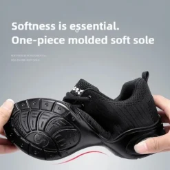 Women's Black Knit Dance Shoes – Lightweight, Air-Cushioned Sole, Breathable Design, Perfect for Latin, Jazz, and Fitness Dance