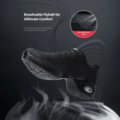 Women's Black Knit Dance Shoes – Lightweight, Air-Cushioned Sole, Breathable Design, Perfect for Latin, Jazz, and Fitness Dance