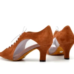 Women's Black Lace-Up Dance Shoes with Mesh Panels and Peep-Toe Design - Comfortable Heeled Ballroom and Salsa Shoes