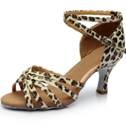 Women's Black Latin Dance Shoes with Strappy Design and Kitten Heels - Comfortable Ballroom Sandals for Salsa and Tango
