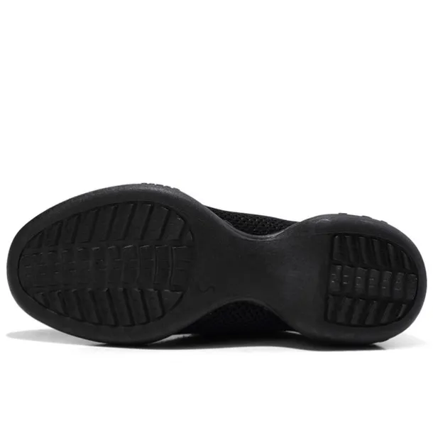 Women's Black Mesh Dance Sneakers with Lace-Up Design | Breathable Lightweight Jazz Shoes for Fitness, Dance Classes, and Zumba