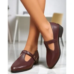 Women's Black Patent T-Strap Mary Jane Shoes – Pointed Toe Low Block Shoes for Office, School and Semi-Formal Events