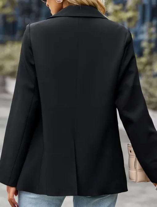 Women's Blazer Breathable Comfortable Pocket Casual Plain Office Street Casual Daily Wear Single Breasted Regular Turndown Regular Fit Long Sleeve Outerwear Black White Green Summer