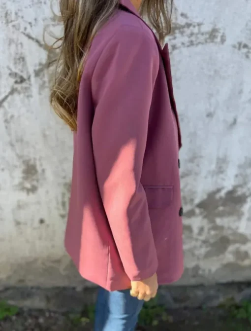 Women's Blazer Breathable Comfortable Pocket Casual Plain Office Street Casual Daily Wear Double Breasted Regular Peaked Lapel Regular Fit Long Sleeve Outerwear Black White Red Summer