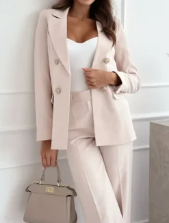 Women's Blazer Button Solid Color Casual / Daily Stylish Regular Fit Outerwear Long Sleeve Winter ArmyGreen S