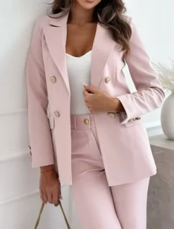 Women's Blazer Button Solid Color Casual / Daily Stylish Regular Fit Outerwear Long Sleeve Winter ArmyGreen S