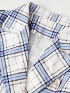 Women's Blazer Comfortable Breathable Buttons Print Casual Plaid Office Street Casual Daily Wear Single Breasted Regular Turndown Regular Fit Long Sleeve Outerwear Black Blue Gray Summer Winter