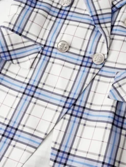 Women's Blazer Comfortable Breathable Buttons Print Casual Plaid Office Street Casual Daily Wear Single Breasted Regular Turndown Regular Fit Long Sleeve Outerwear Black Blue Gray Summer Winter