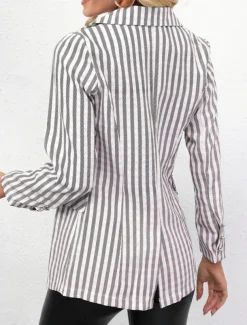 Women's Blazer Comfortable Breathable Buttons Print Casual Plaid Office Street Casual Daily Wear Single Breasted Regular Turndown Regular Fit Long Sleeve Outerwear Black Blue Gray Summer Winter