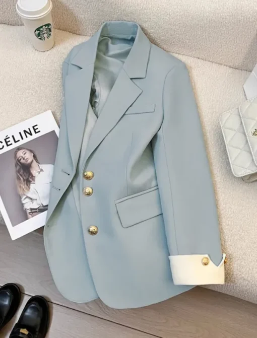 Women's Blazer Comfortable Breathable Pocket Casual Plain Office Street Casual Daily Wear Single Breasted Regular Turndown Regular Fit Long Sleeve Outerwear Black Blue Purple Summer Spring