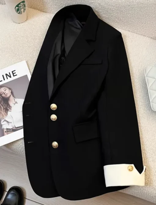 Women's Blazer Comfortable Breathable Pocket Casual Plain Office Street Casual Daily Wear Single Breasted Regular Turndown Regular Fit Long Sleeve Outerwear Black Blue Purple Summer Spring