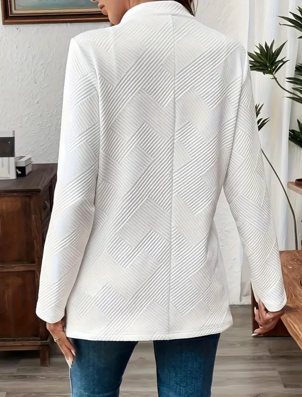 Women's Blazer Comfortable Breathable Buttons Casual Plain Office Street Casual Daily Wear Single Breasted Regular Stand Collar Regular Fit Long Sleeve Outerwear Black White Pink Summer Fall