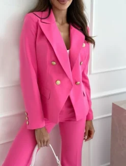 Women's Blazer Formal Button Solid Color Casual / Daily Stylish Regular Fit Outerwear Long Sleeve Winter Black S