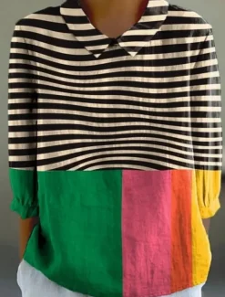 Women's Blouse Long Sleeve Peter Pan Collar Casual Floral Graphic Stylish Collar Regular Tops Daily Buttons Print Black White Blue Orange Brown Summer Spring