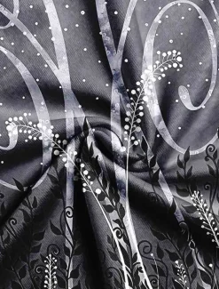 Women's Blouse Long Sleeve Asymmetrical Hem Chiffon Daily Basic Leaf Print Long Tops Round Neck Casual Holiday Blue Green Gray Fall & Winter