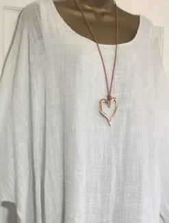 Women's Blouse Plain Basic Casual Linen Like 3/4 Length Sleeve Boat Neck Regular Tops Daily White Pink Red Gray Summer