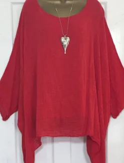 Women's Blouse Plain Basic Casual Linen Like 3/4 Length Sleeve Boat Neck Regular Tops Daily White Pink Red Gray Summer