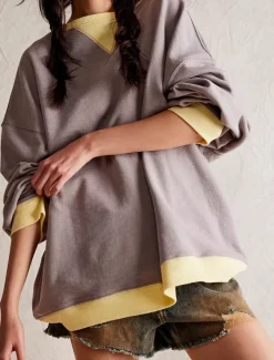 Women's Blouse Solid Color Active Vintage Sports Long Sleeve Crew Neck Regular Tops Work Daily Holiday Patchwork off white Black Rose Red Grey Spring Fall Winter