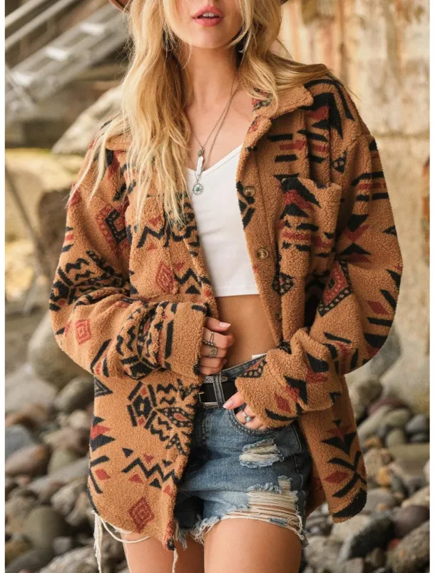 Women's Blouse Stylish Modern Long Sleeve Regular Tops Shirt Collar Work Daily Camel Spring Fall Winter