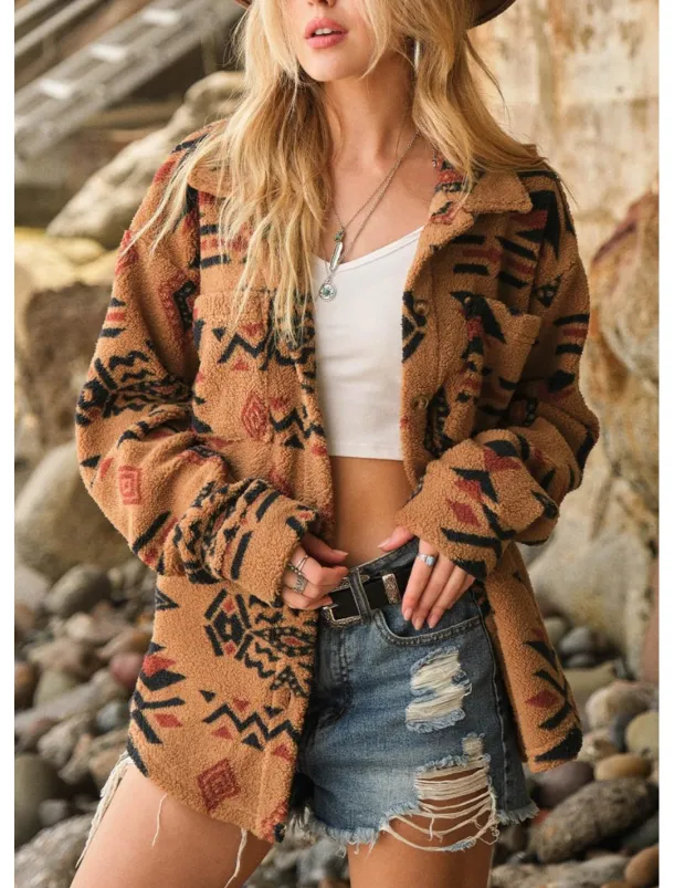 Women's Blouse Stylish Modern Long Sleeve Regular Tops Shirt Collar Work Daily Camel Spring Fall Winter