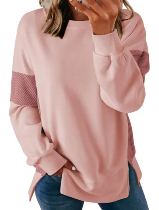 Women's Blouse Vintage Tropical Daily Long Sleeve Regular Tops Work Daily Holiday Patchwork Zipper Gray blue Black Pink Apricot Spring Fall Winter