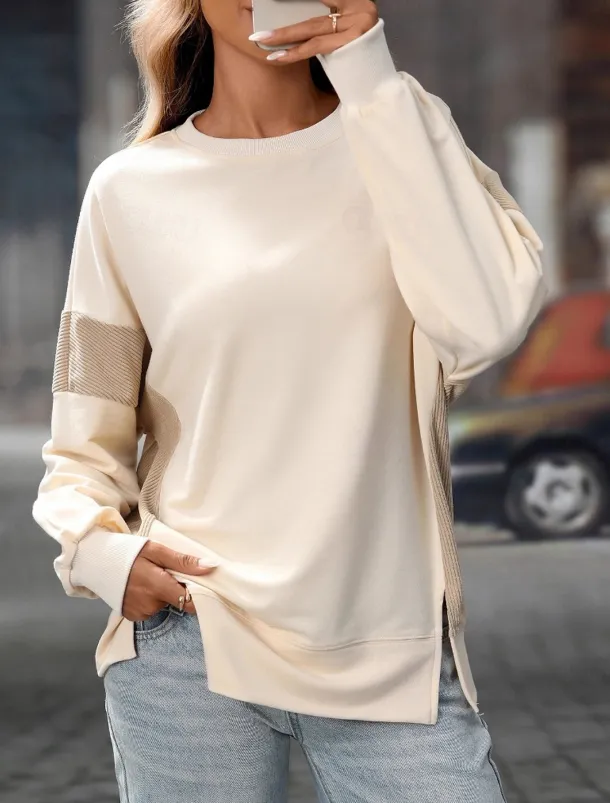 Women's Blouse Vintage Tropical Daily Long Sleeve Regular Tops Work Daily Holiday Patchwork Zipper Gray blue Black Pink Apricot Spring Fall Winter